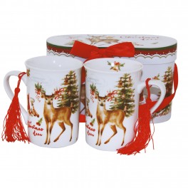 Set cani de cafea Christmas Deer